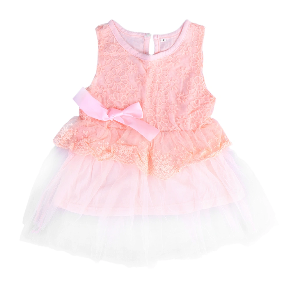 Baby Girls Sleeveless Dress Tulle Tutu Sundress for Kids Party Size 4 (Pink)