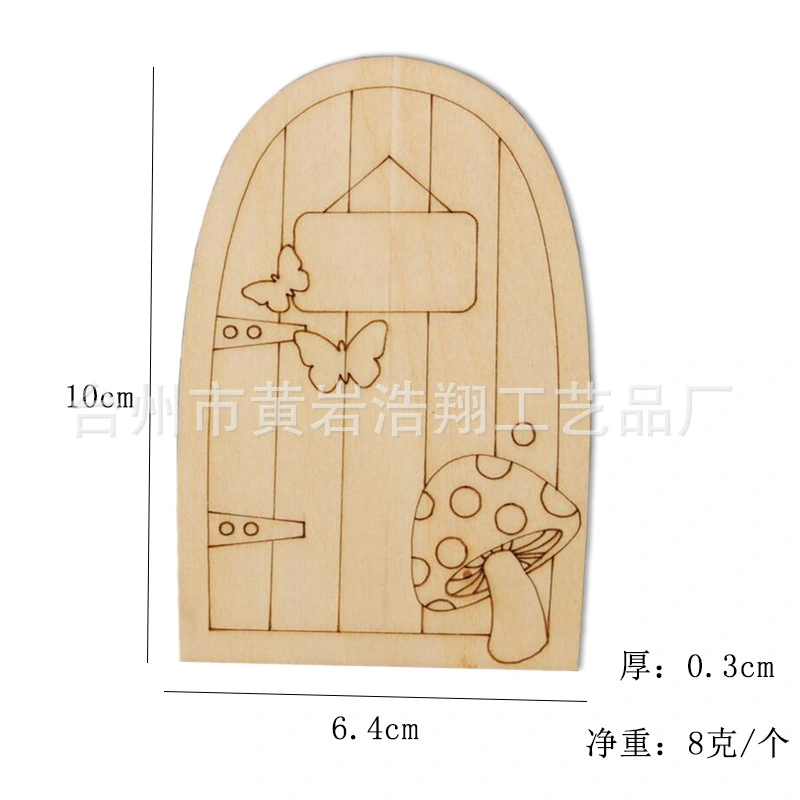 20pcs Wooden Doll House Delicate Fairy Door Decor Creative Fairy Door Ornament Garden Supply