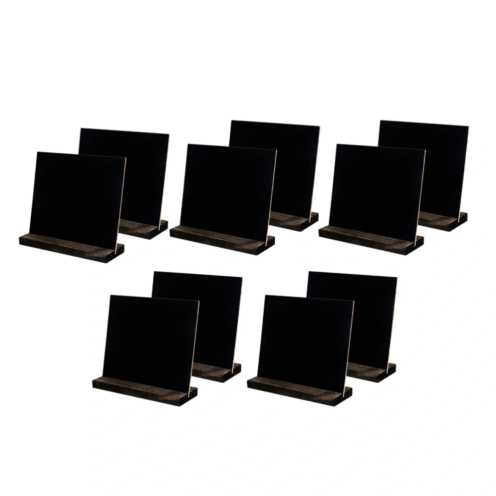 10pcs Mini Tabletop Chalkboards Creative Wooden Message Board Signs Display Black Chalkboards for Home Decoration