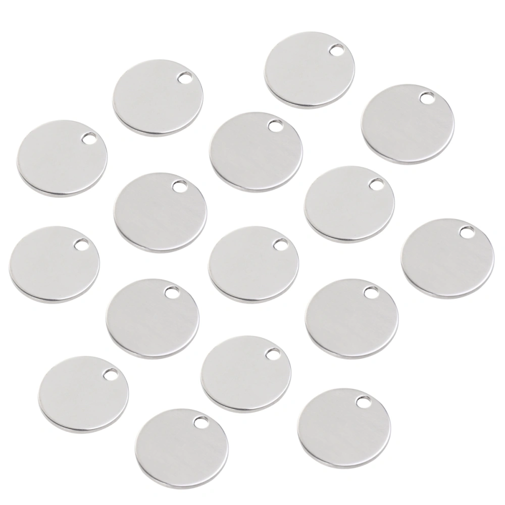 40pcs Stainless Steel Round Blank Stamping Tag Charms DIY Metal Bracelet Necklace Jewelry Findings DIY Jewelry Charms Pendants(Silver)