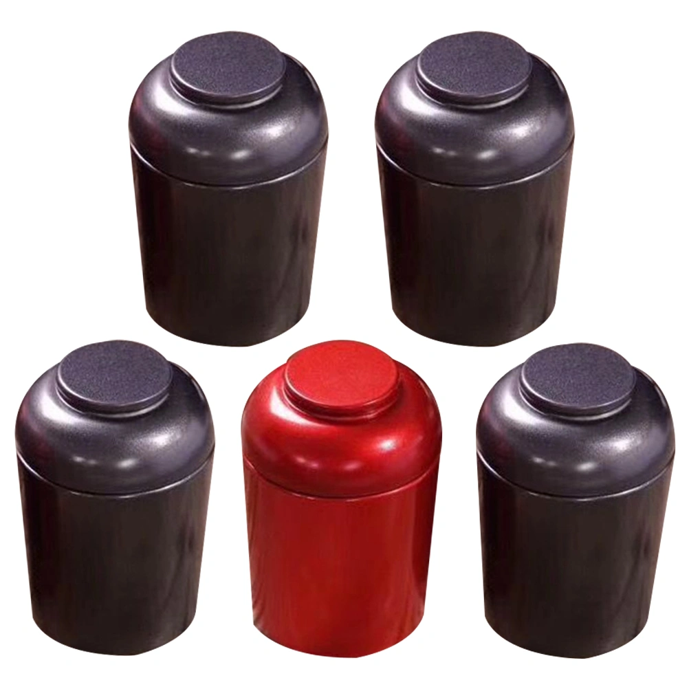 5pcs in 1 Set Mini Tinplate Tea Cans Portable Sealed Cans for Travel Tea Storage(Random Color)