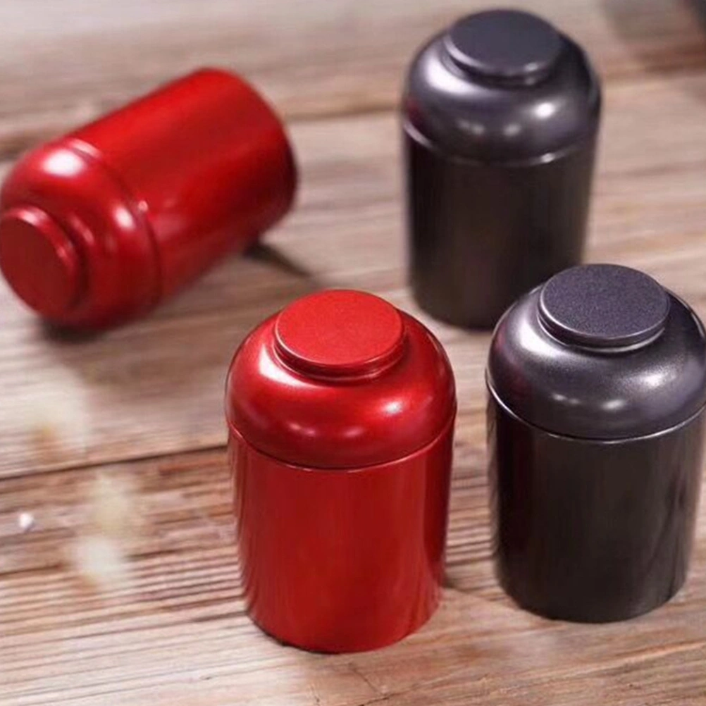 5pcs in 1 Set Mini Tinplate Tea Cans Portable Sealed Cans for Travel Tea Storage(Random Color)