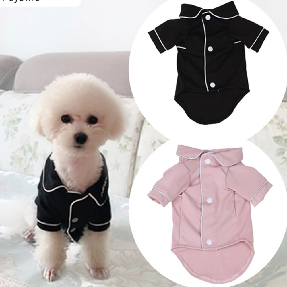 Household Delicate Handsome Two-legged Clothing Pajamas Dog Sleepwear Apparel for Pet Wearing (Black Size XS)