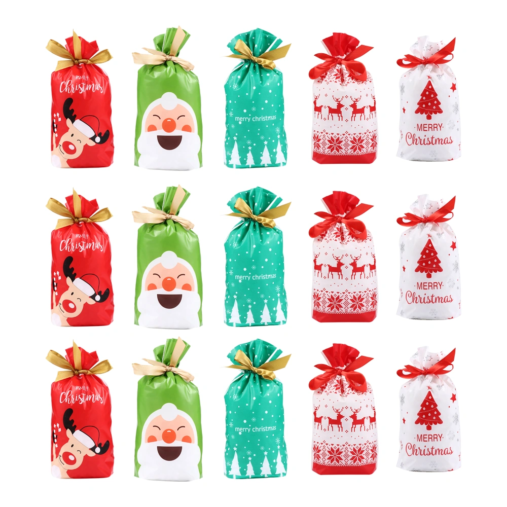 50pcs Christmas Elements Design Candy Boxes Gift Packing Bags (Assorted Color)