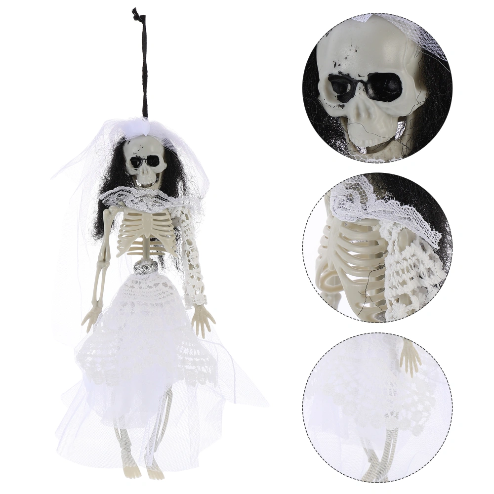 1pc Skeleton Adornment Halloween Haunted House Escape Room Skeleton Bride Pendant