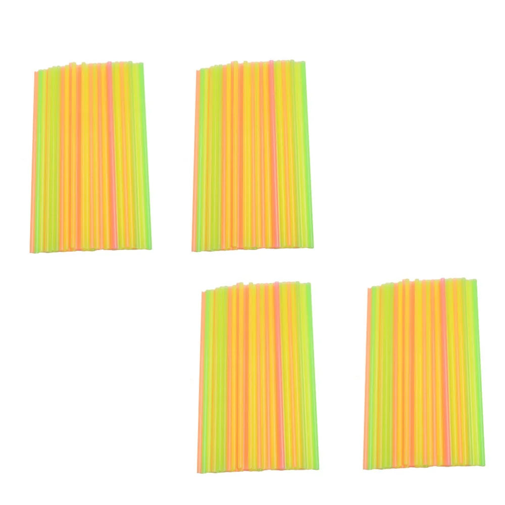 300 Pcs Disposable Plastic Straws Convenient Milk Plastic Straws Colorful Straws