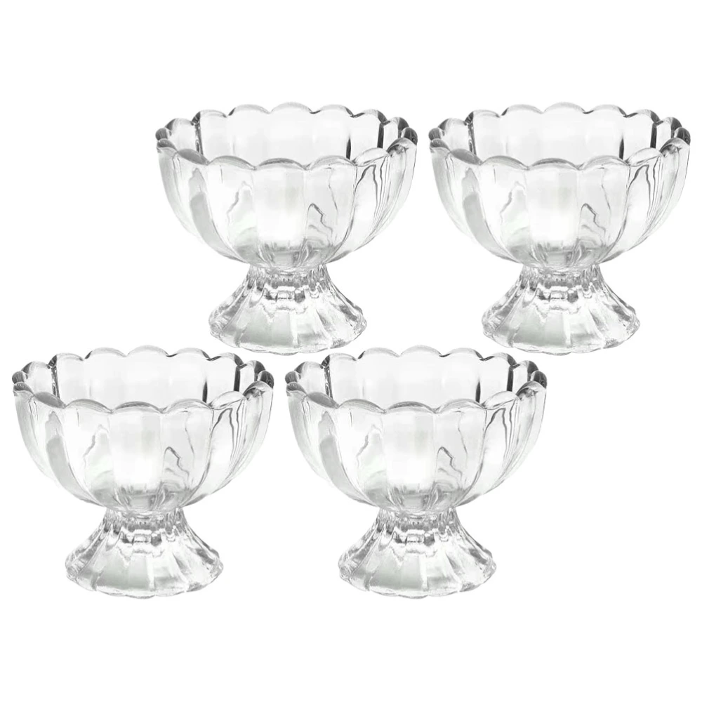 4Pcs Multi-function Pudding Glasses Delicate Wine Cups Transparent Pudding Cups