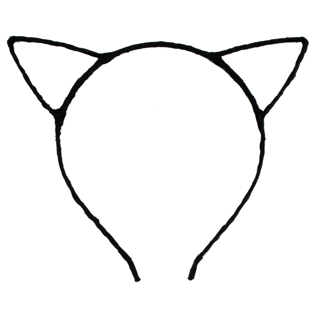 Fancy Dress Costume Party Cat Ears Wired Headband (Black)