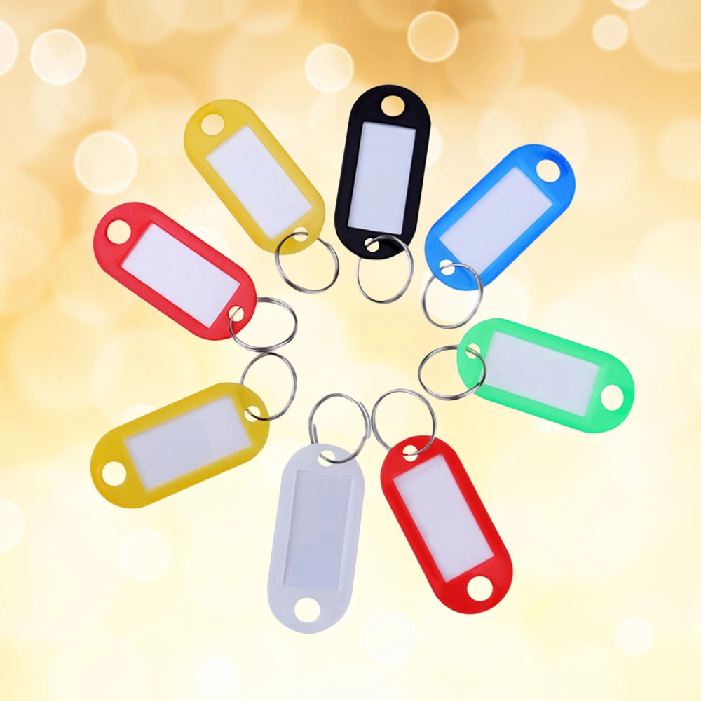 80Pcs Plastic Key Fobs Luggage ID Tags Labels with Key Rings (Random Color)