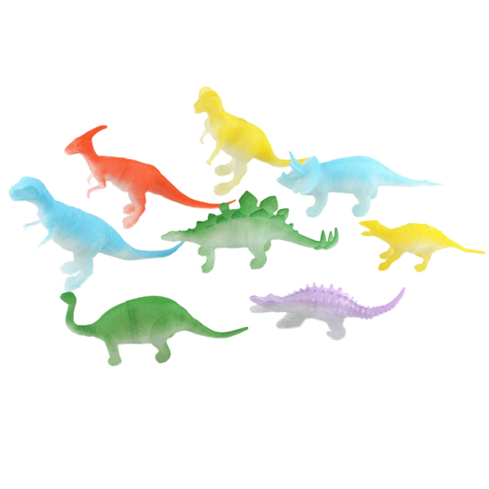 8pcs Luminous Dinosaur Animal Models Plastic Dinosaur Molds Toys Dinosaur Models Figure Toys Decoration Party Favor Gift for Kids