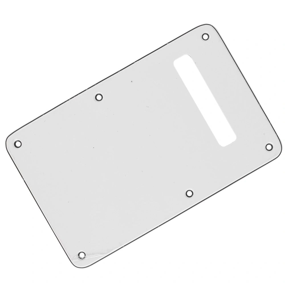 6 Hole Pickguard Tremolo Cavity Cover Backplate Back Plate for ST Electric Guitar (White)