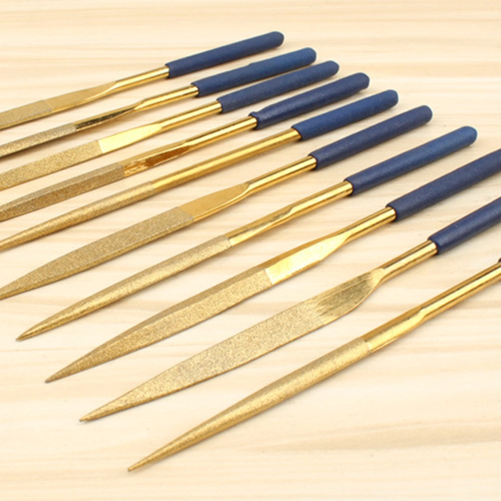 10 Pcs/set Diamond Coated Needle File Set Stone Jewelry Wood Carving DIY Craft Tools Wood Rasp Gringding Carving Repair Craft Hand Tools for Woodworking (3x140mm)