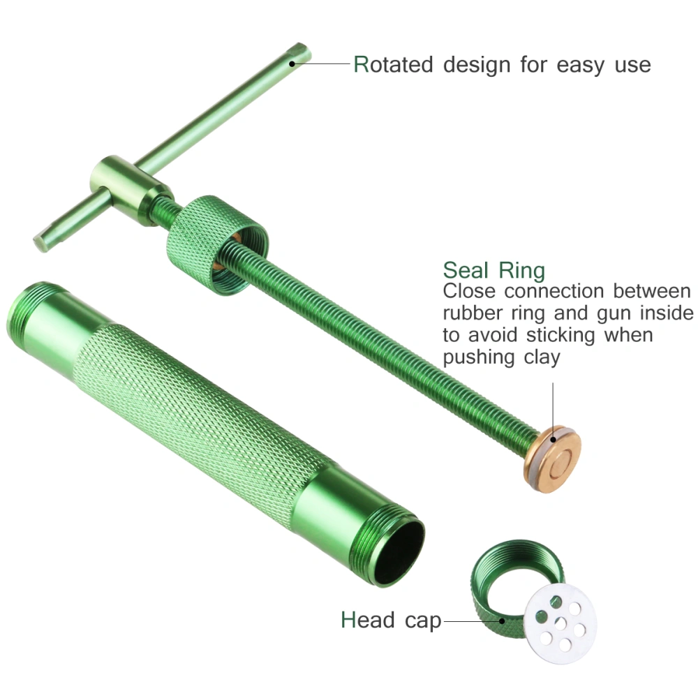 VORCOOL Portable Polymer Clay Extruder Sculpey Sculpting Tool with 20 Interchangeable Discs (Green)