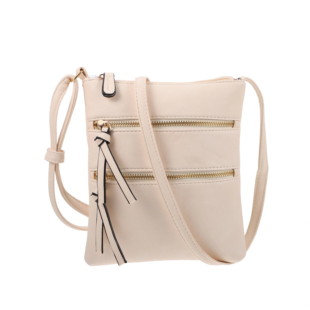 1pc Women Shoulder Bag Cross Body Bag Crossbody Purse Sling Tote Bag (Beige)