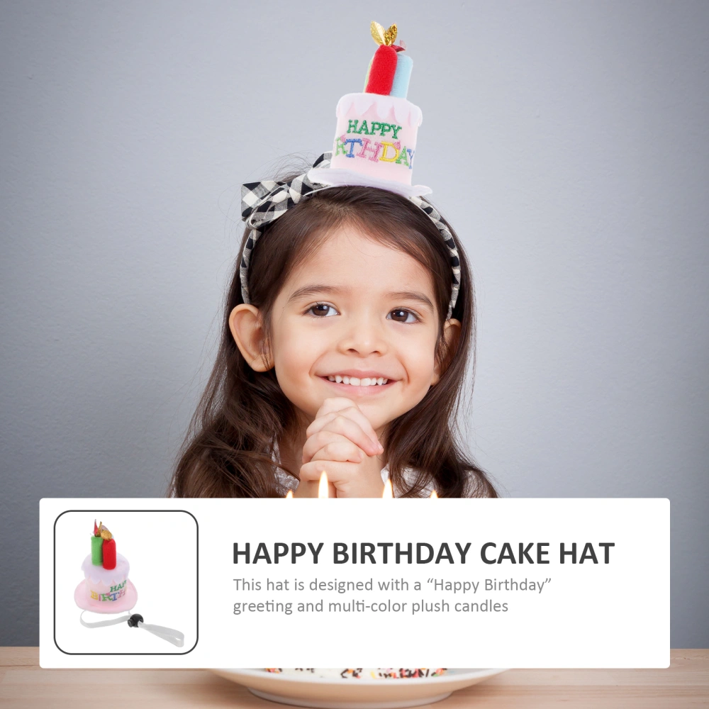 Cartoon Plush Happy Birthday Cake Hat Unisex Birthday Hat Party Costume Props