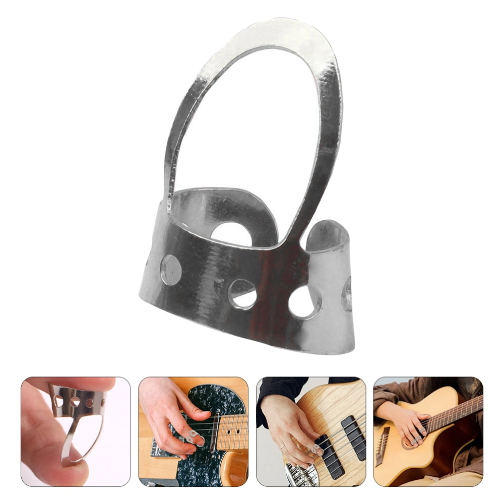 8 PCS Adjustable Thumb Pick Stainless Steel Hollowed Index Finger Plectrum