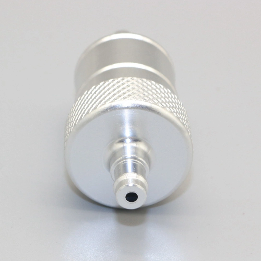 CNC Aluminum Alloy Glass Motorcycle Oil Filter Gas Fuel Gasoline Filter for Motorcycle Accessories (Silver)