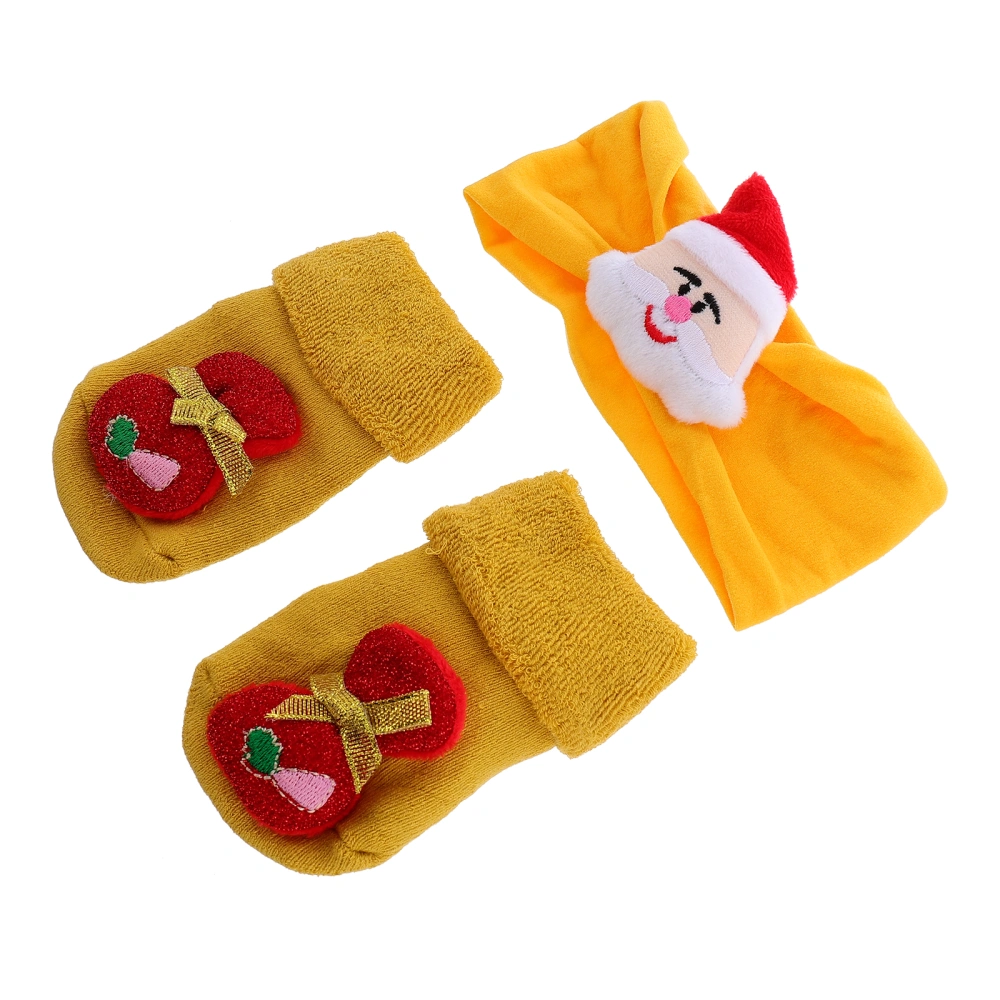 1 Set Winter Stockings Christmas Hairband Xmas Stockings Warm Socks for Baby