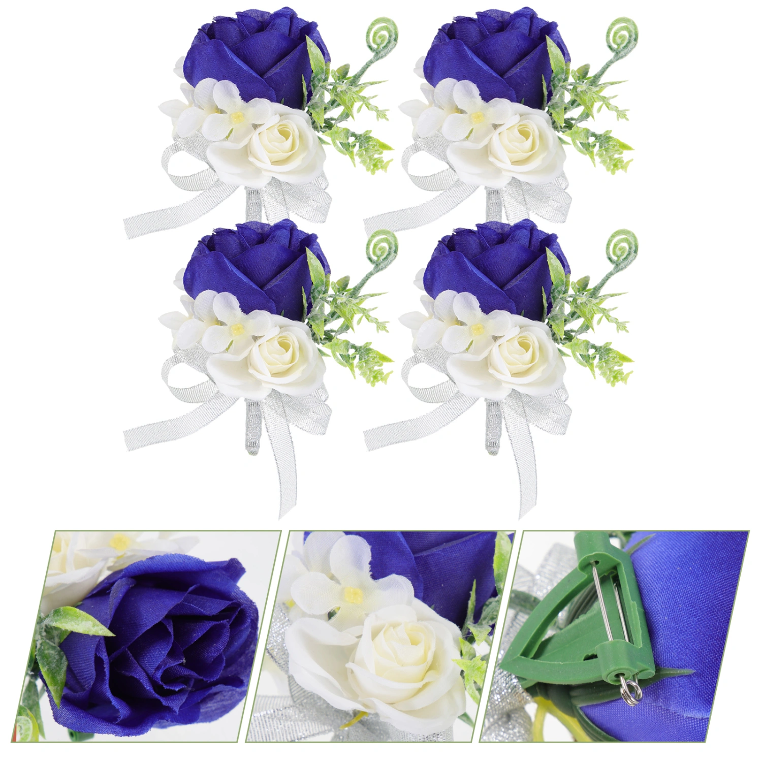 4pcs Artificial Flower Corsage Simulation Flower Corsage Wedding Photographic Prop