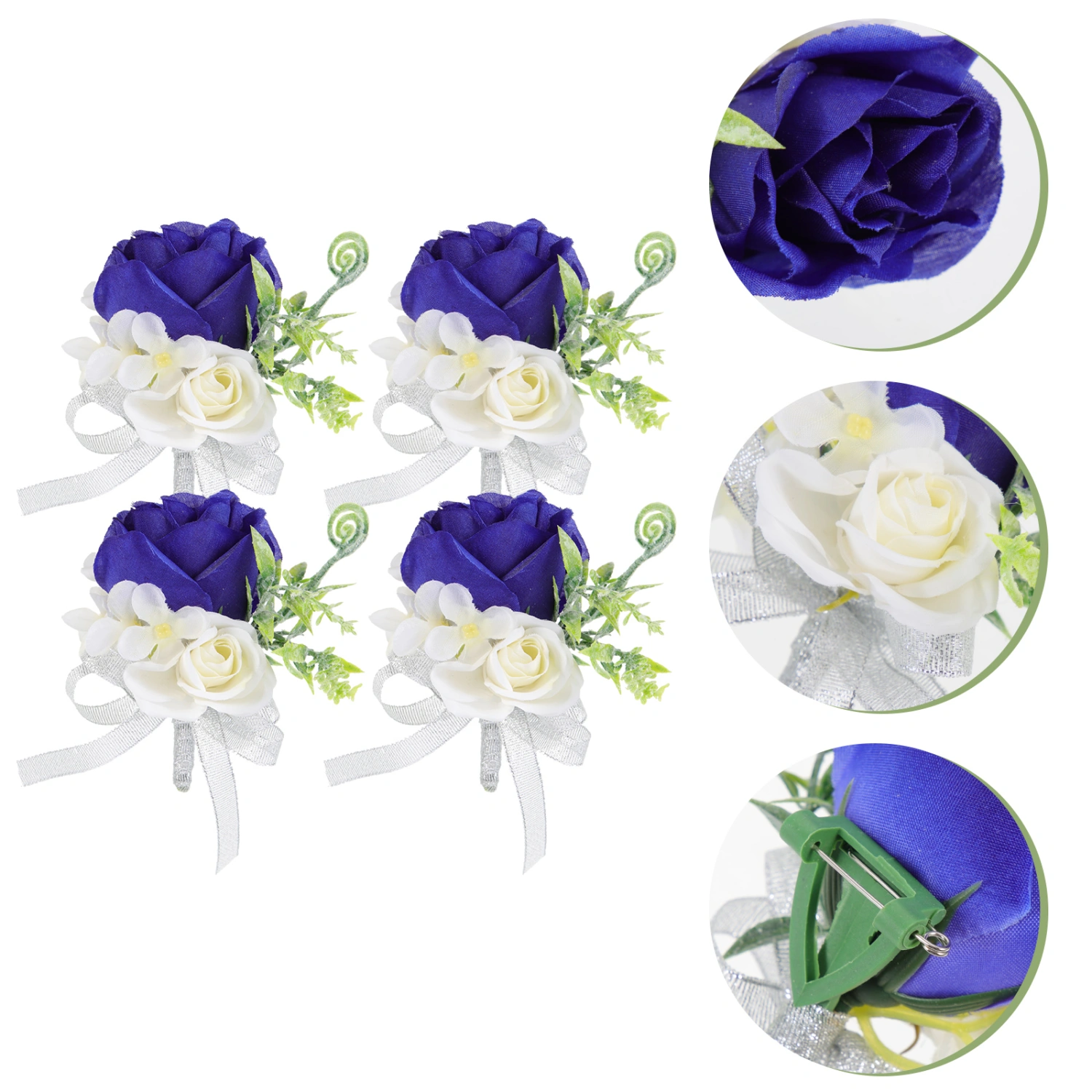 4pcs Artificial Flower Corsage Simulation Flower Corsage Wedding Photographic Prop