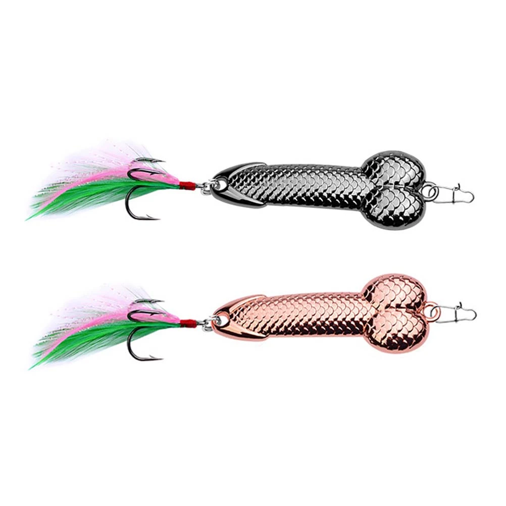 2Pcs Fake Metal Fishing Lures Glitter Fishing Baits Outdoor Fishing Equipment