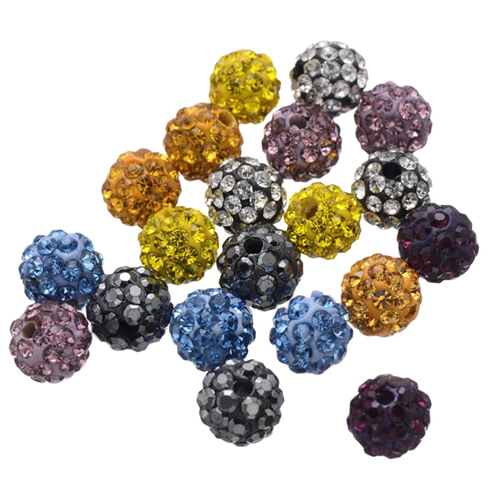 100pcs Resin Ball Beads Round Pendants DIY Charms Jewelry Making for Bracelet Hair Accessories (Mixed Colors)