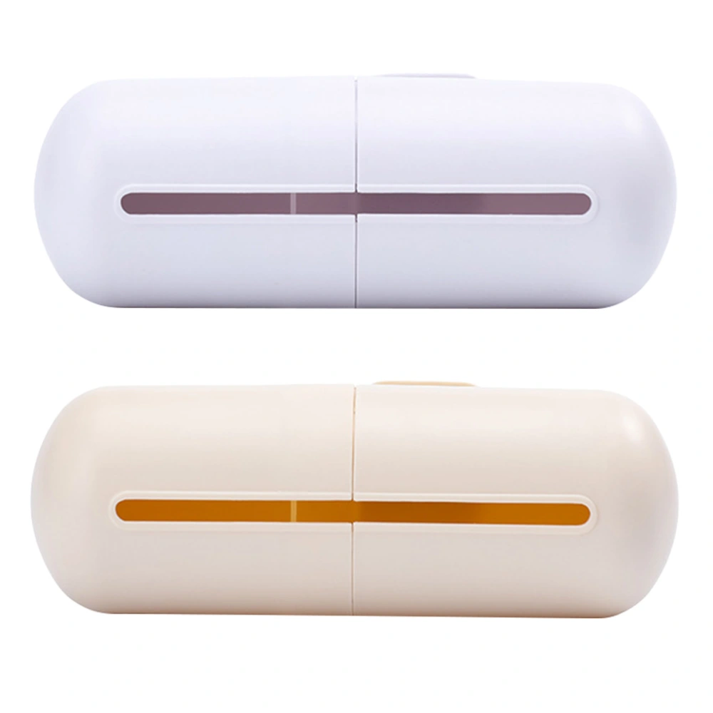 2pcs Wall-mounted Trash Bag Case Container Capsule Shape Trash Bag Dispenser Garbage Bag Storage Box (Random Color)