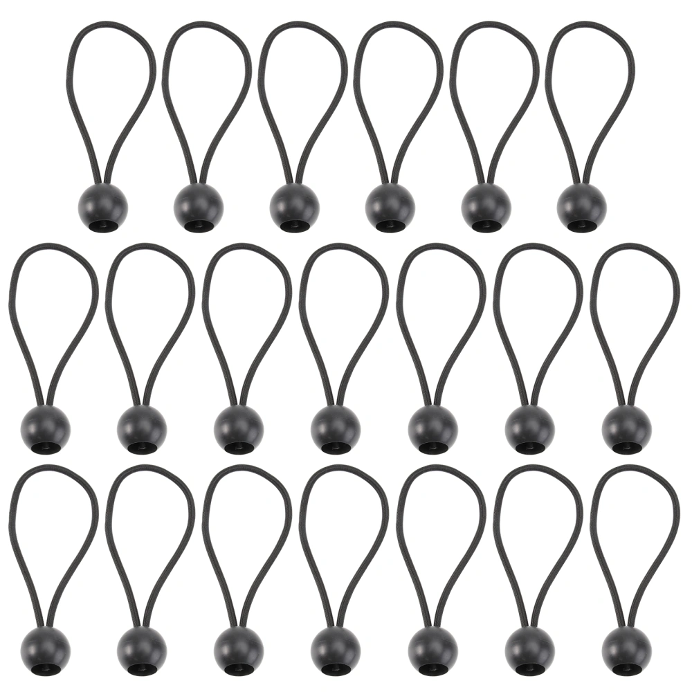 20Pcs Elastic String Super Invisible Straps Adjustable Accessories with A Round Ball (Black color)