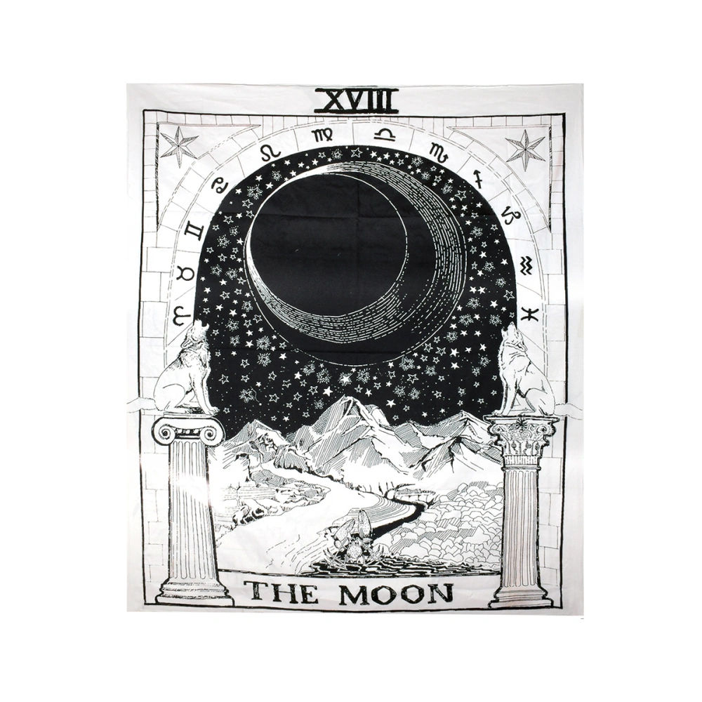 Tarot Hanging Tapestries THE MOON Tapestry Hippie Wall Hanging Blanket Wall Carpet Yoga Mat Home Decor