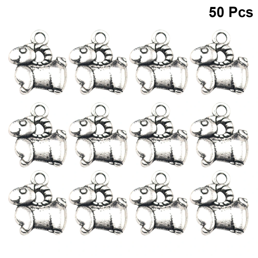 50pcs Alloy Sheep Pendants DIY Chinese Zodiac Charms Jewelry Making Accessory for Necklace Bracelet