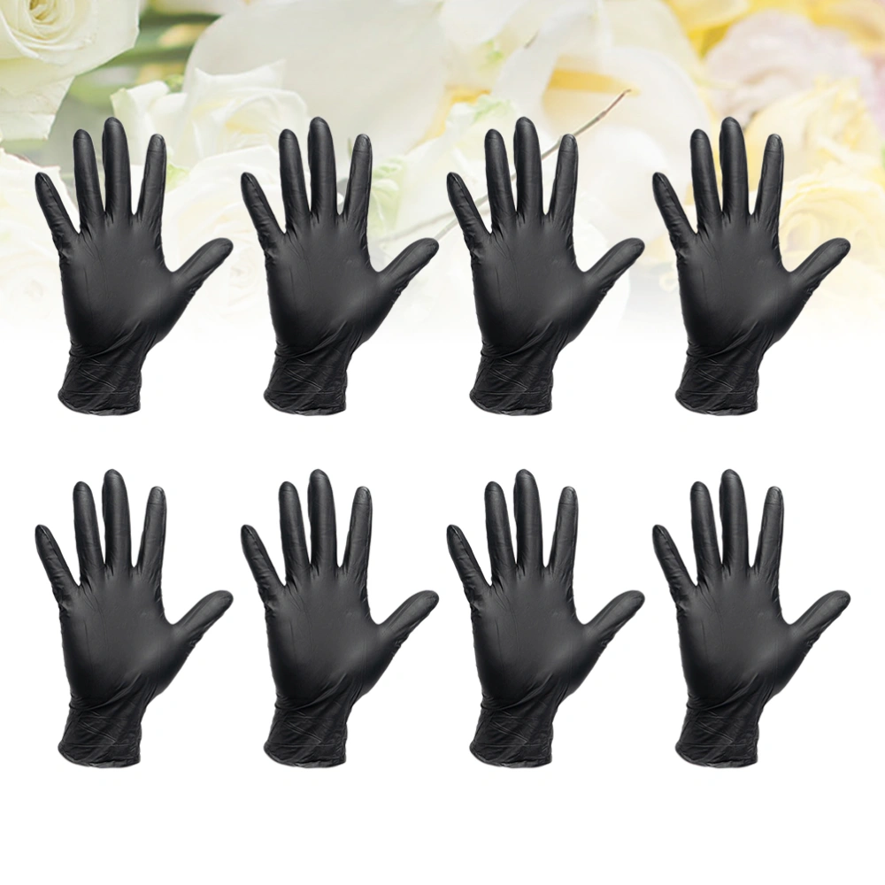 20Pcs Disposable Nitrile Gloves Gloves Hand Protective Gloves Multipurpose Gloves Size M Black