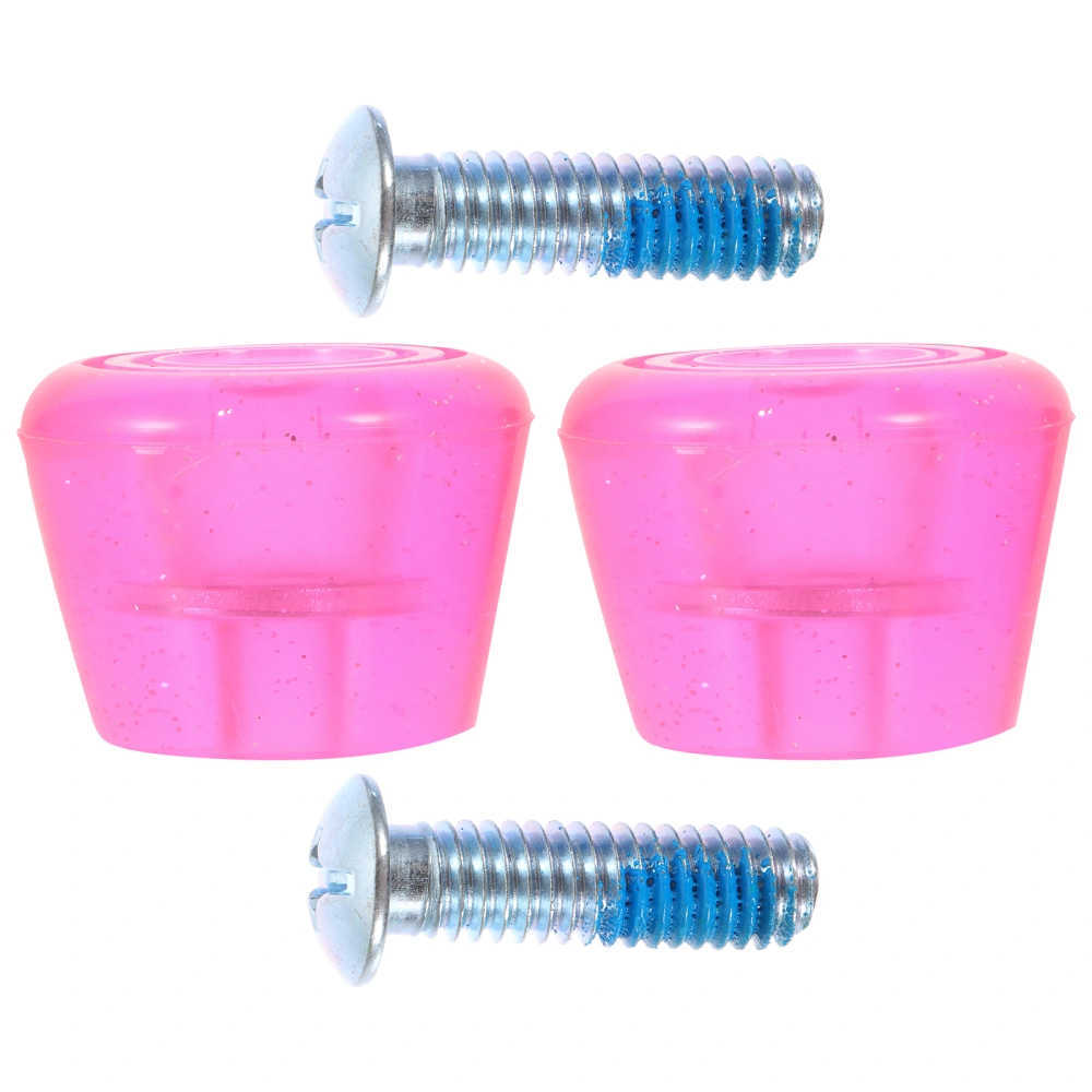 1 Pair of Professional Skate Plugs Wear-resistant Skate Brakes Replaceable Skate Toe Stops with Screws