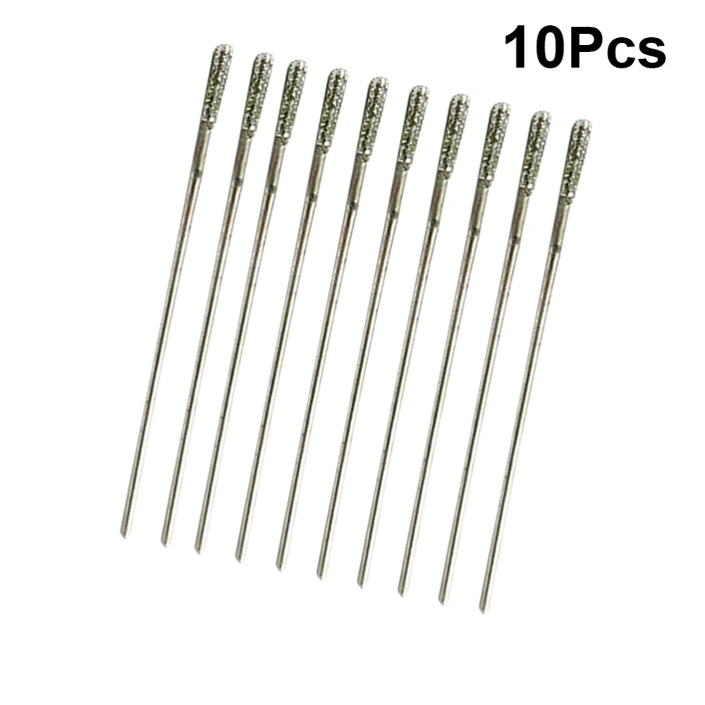 10Pcs Super Hard Emery Jade Punch Needle Diamond Drill Needle Punching Needle Silver (1.8mm)