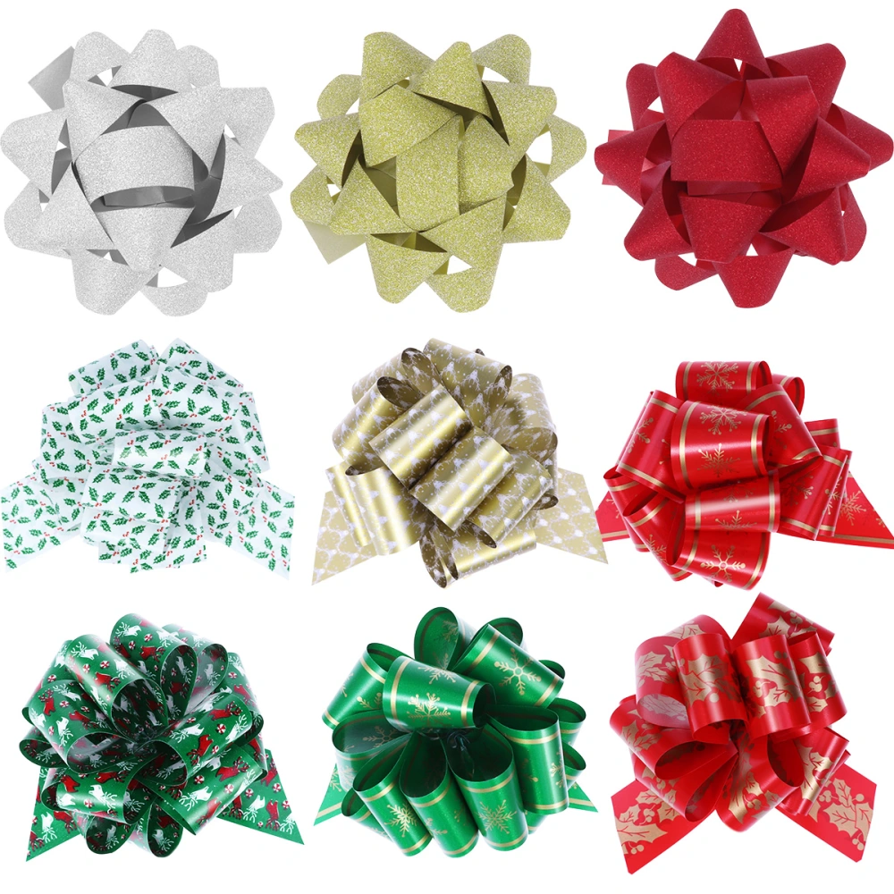 Tinksky Christmas Gift Bows Set 24pcs Flower Star Bows for Gift Box Wrapping Party Decoration