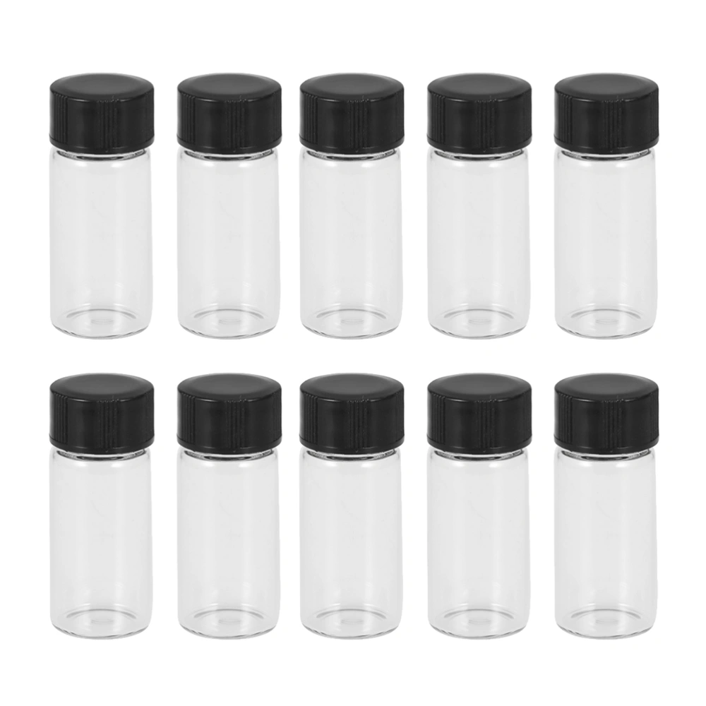 100pcs Practical 5ml Transparent Glass Vials Clear Flat Bottom Bottles with Caps