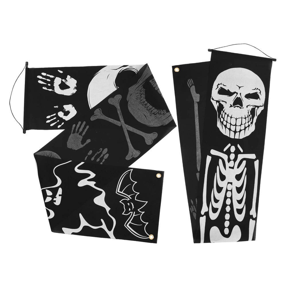 1 Pair of Halloween Front Door Banners Halloween Party Porch Banner Decorations