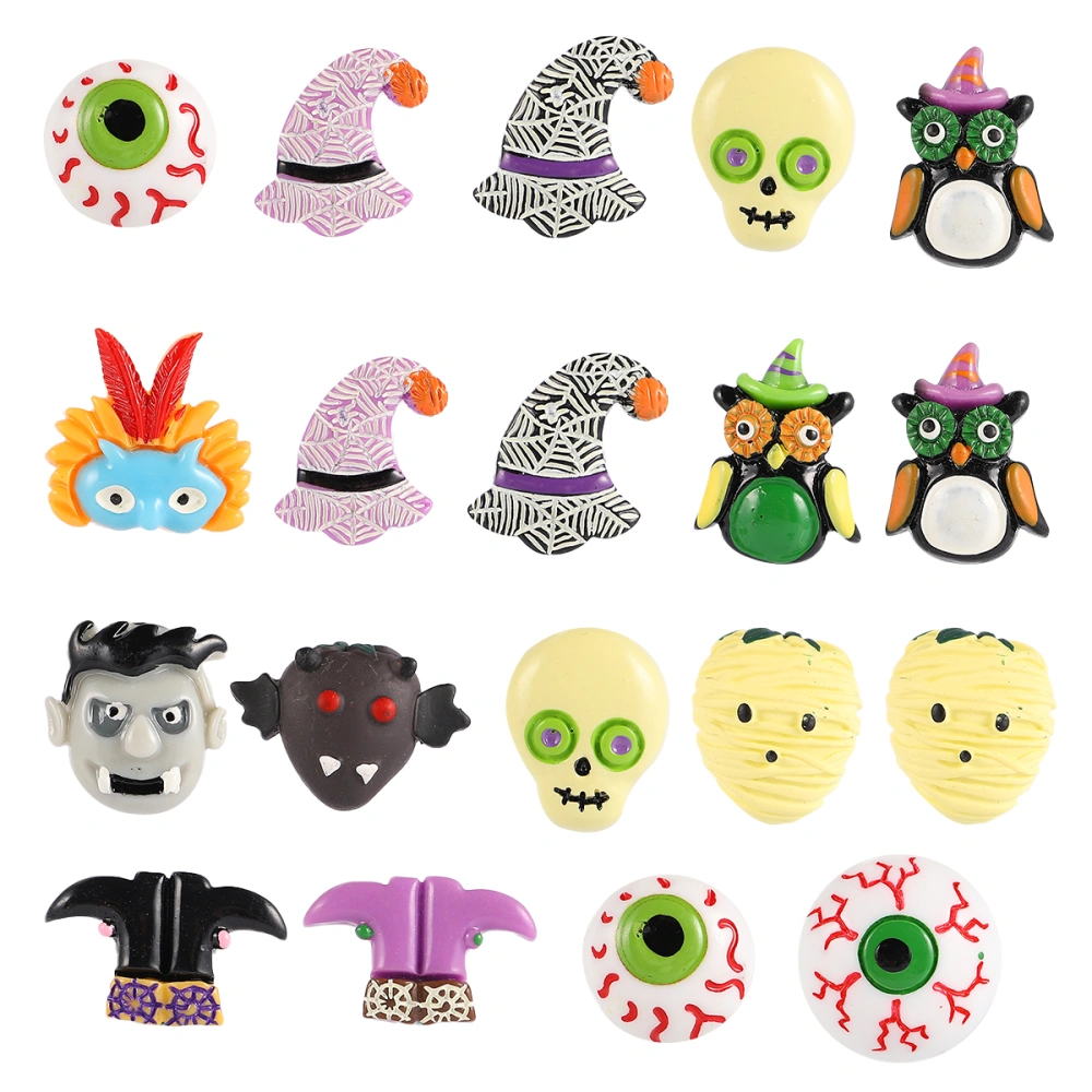 39pcs Assorted Halloween Theme Craft Resin Ornaments Halloween Crafts for DIY