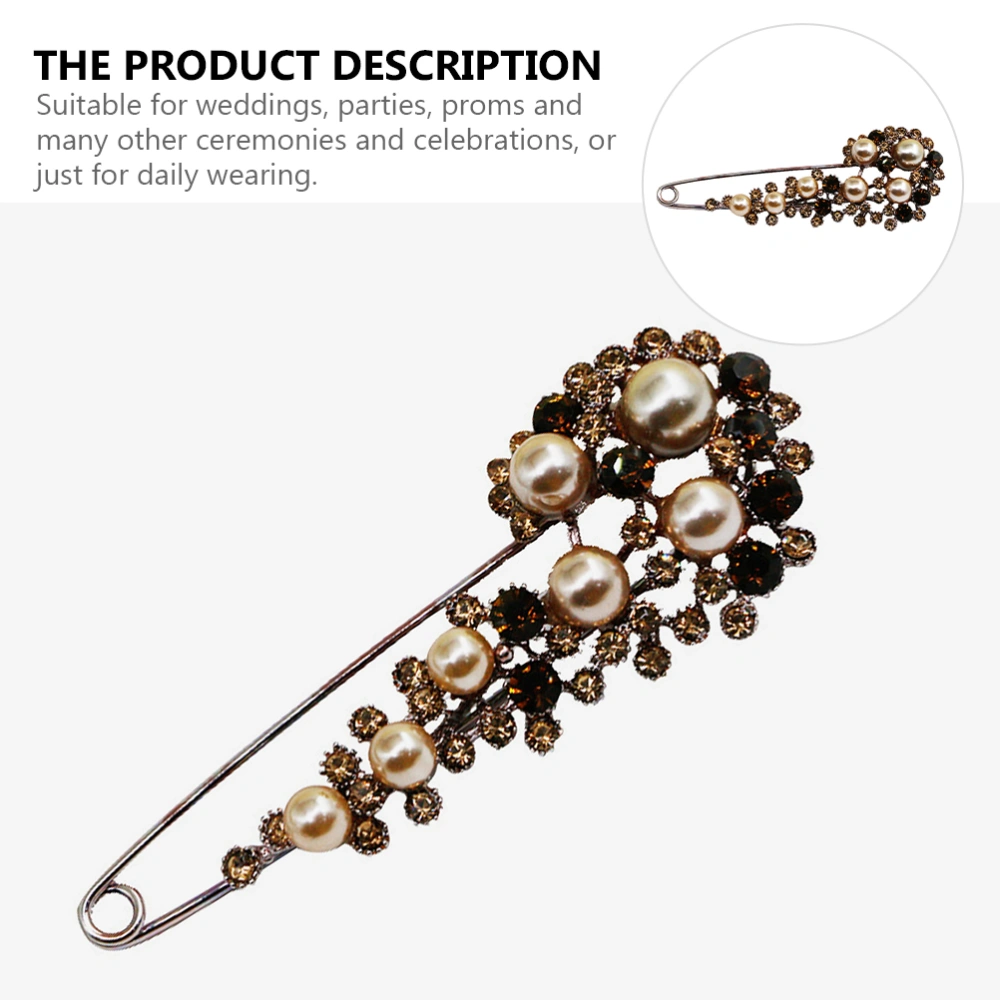 Rhinestone Brooches Adorable Corsages Unique Breastpin Pearl Clothes Pin