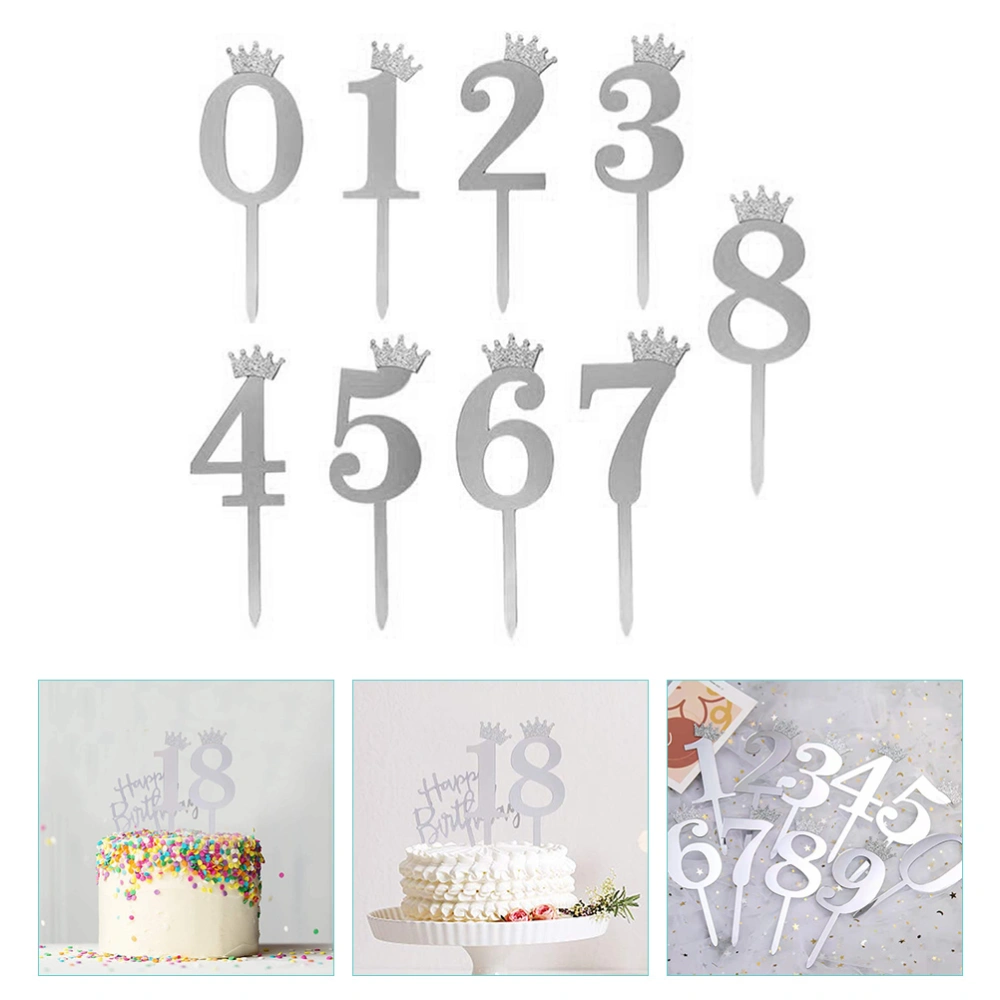 10Pcs Numbers 0-9 Cupcake Toppers Cupcake Picks Birthday Party Decorations