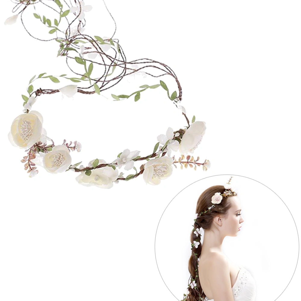 Simulation Rose Headband Bridal Floral Crown Headpiece for Holiday Wedding Photography