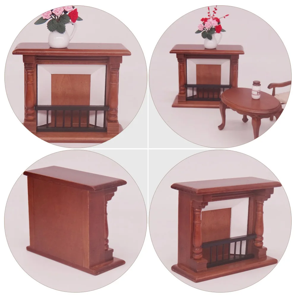 Wooden Furniture Shape Ornament Fireplace Model Landscape Decor Doll House Decor