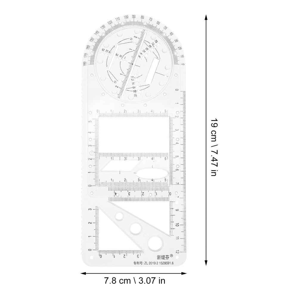 Multi-function Geometric Drawing Template Mathematics Examination Ruler School Supply