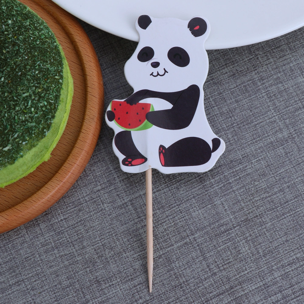 72PCS Panda Cupcake Toppers Dessert Picks Cake Insertion Cards Party Supplies for Birthday Party