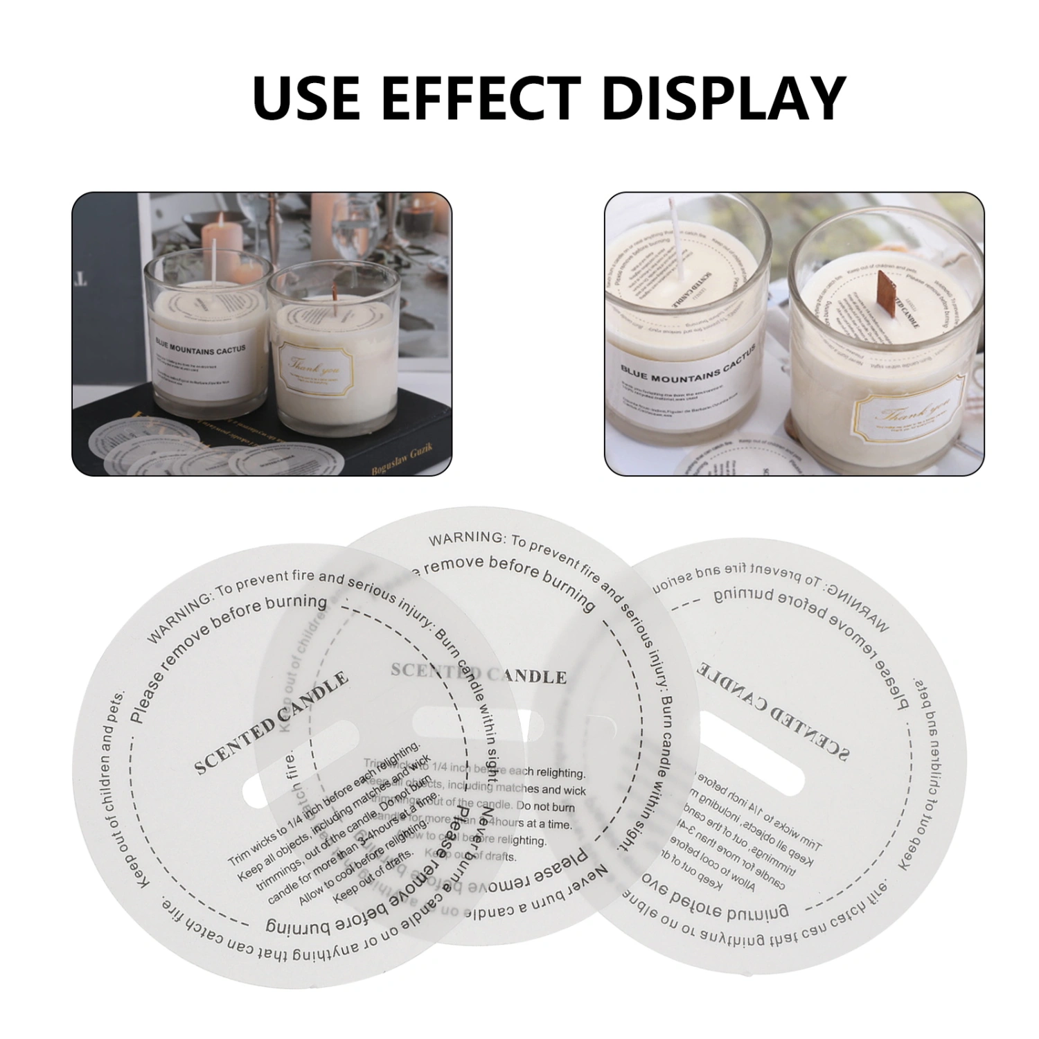 10pcs DIY Handmade Candle Sticker Cup Labels Dustproof Paper for Scented Candles