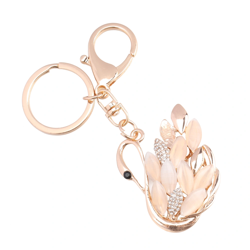 Rhinestone Swan Pendant Keyring Cartoon Animals Keychains Wallet Keyring