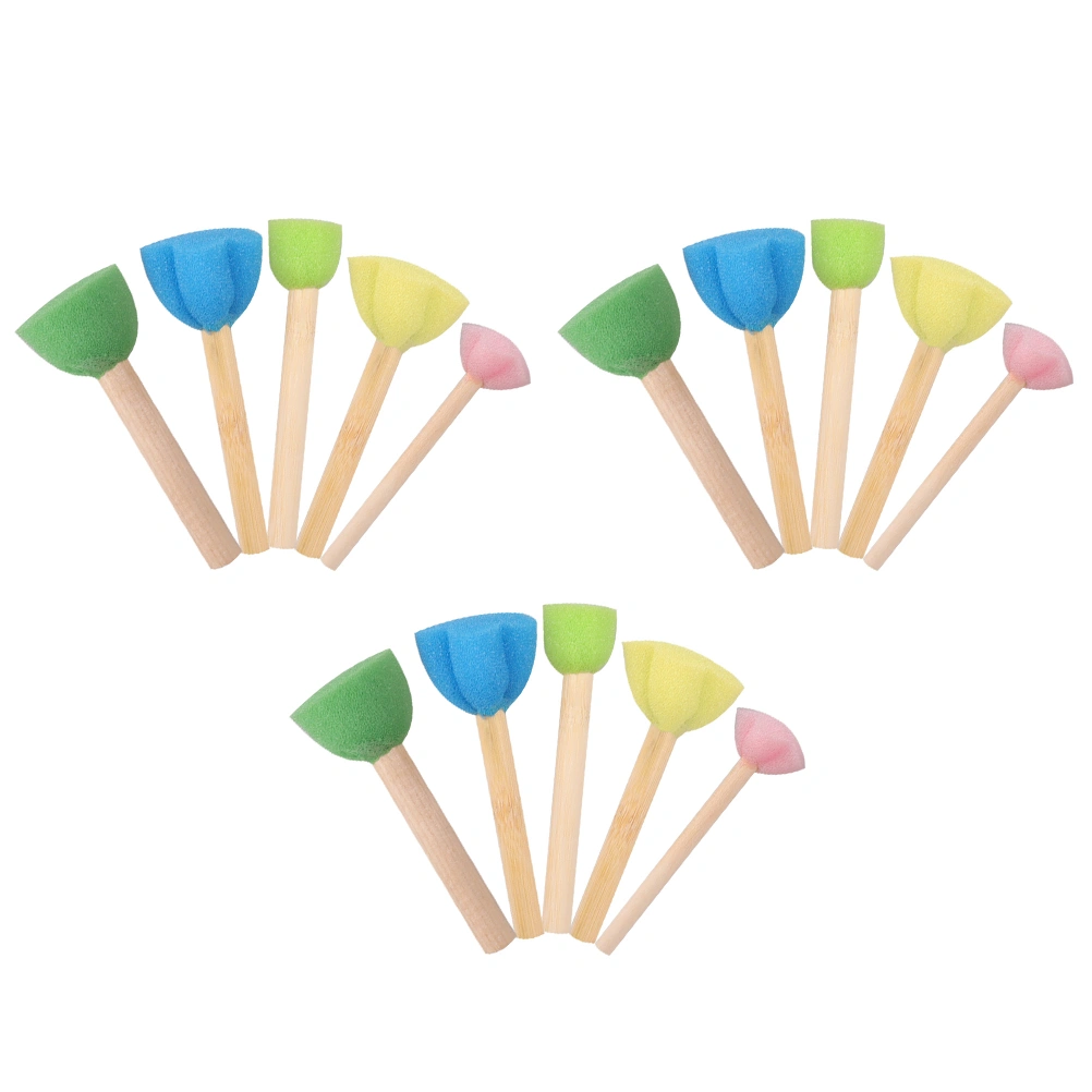 15pcs Diy Sponge Stampers Sponge Brushes Kids Painting Stamps Kids Painting Supplies