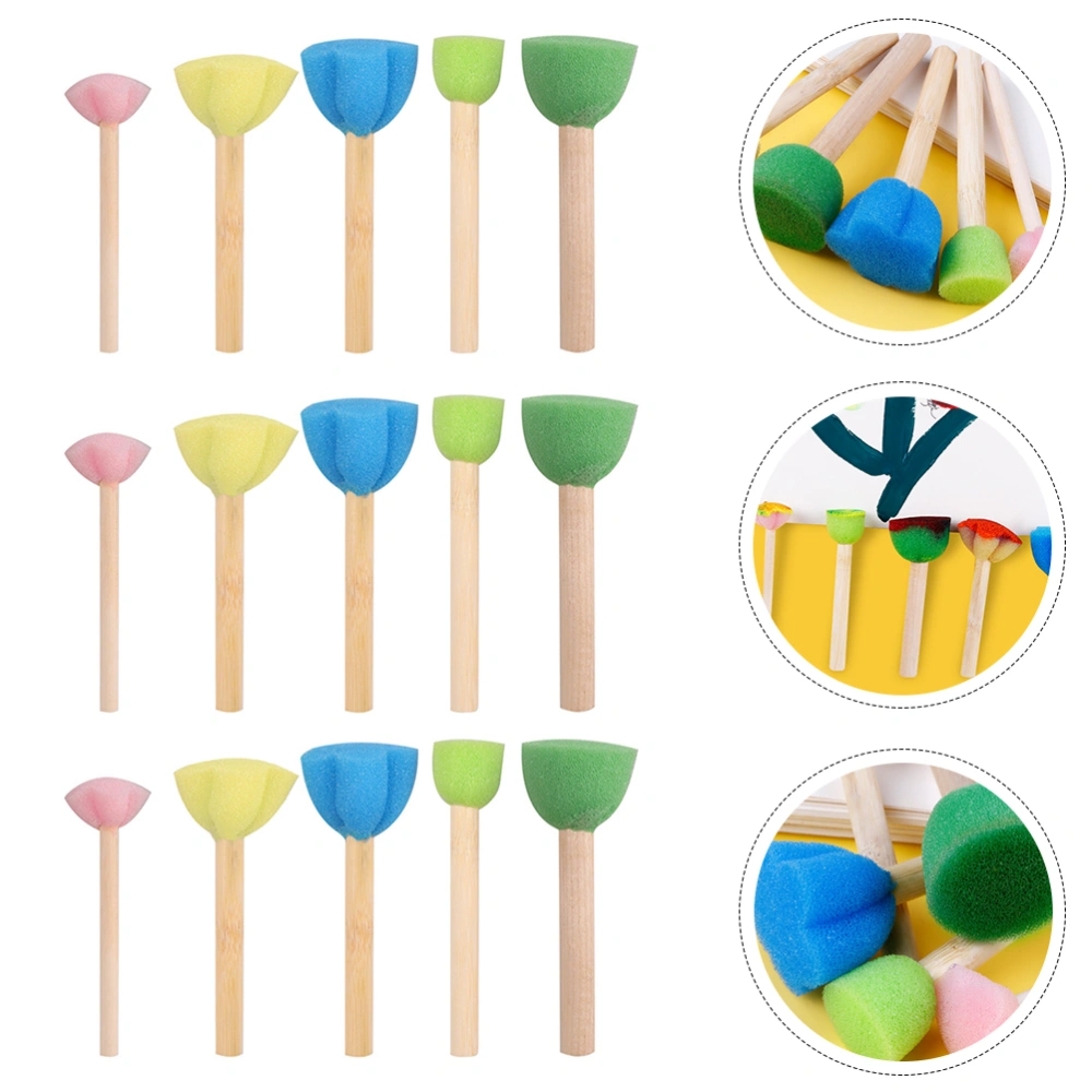 15pcs Diy Sponge Stampers Sponge Brushes Kids Painting Stamps Kids Painting Supplies