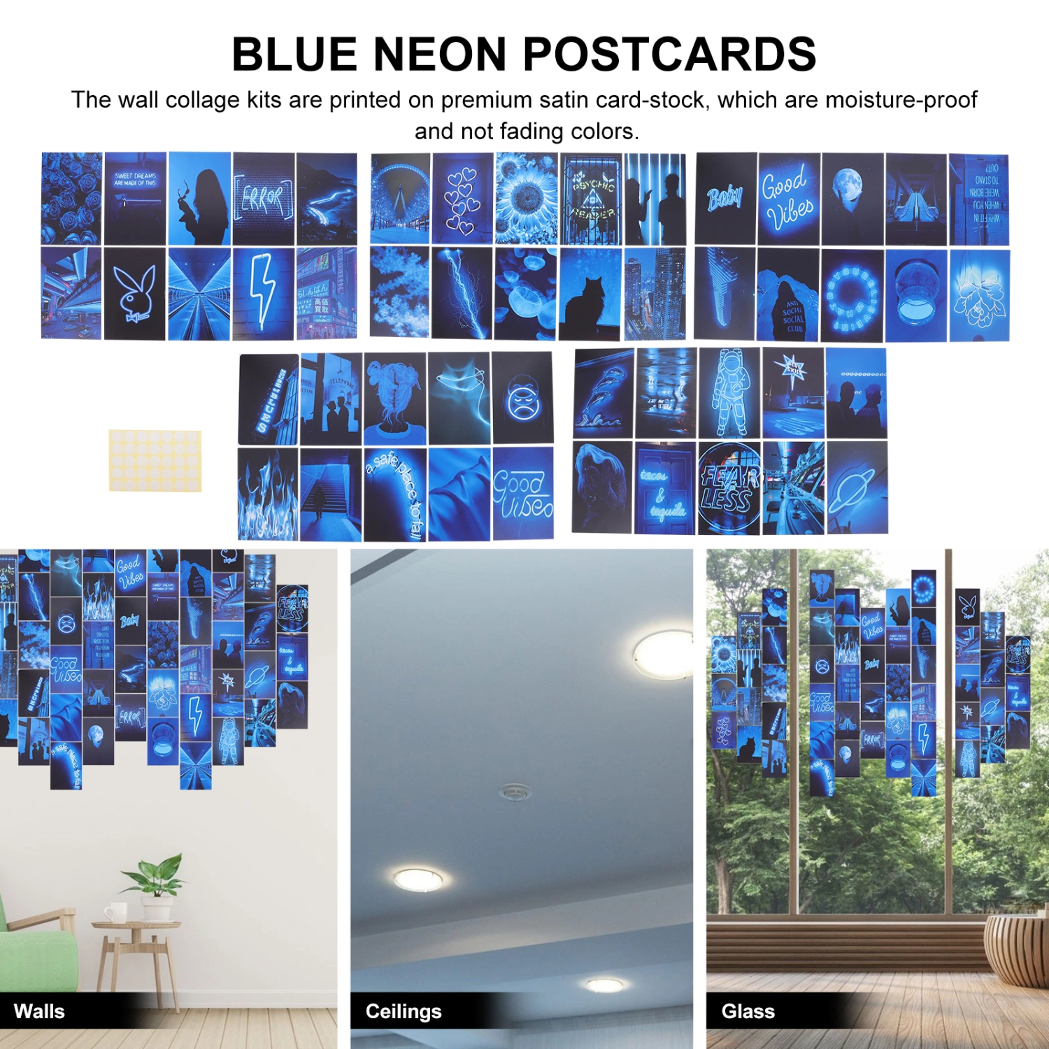 50 Pcs Wall Collage Aesthetic Art Graduation Postcards Kit Trendy Wall Prints