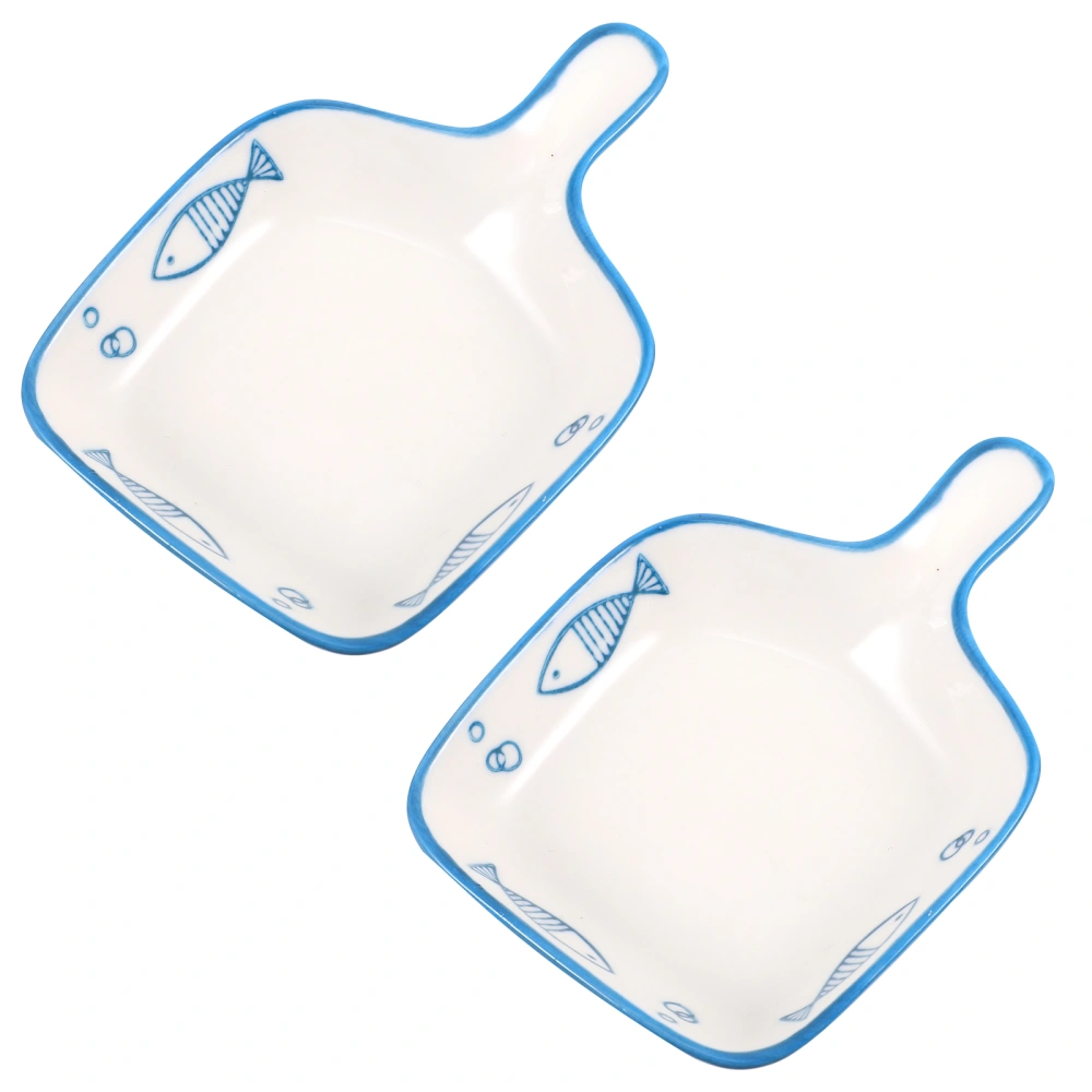 2pcs Delicate Ceramics Sauce Dishes Useful Appetizer Saucers for Home Use