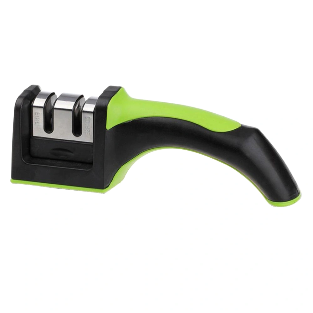 Premium Two Stages Manual Sharpener with Non-slip Sponge Mats and Ergonomic Design - Green